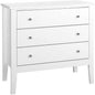 Chest of Drawers 3 Drawer White Tallboy 