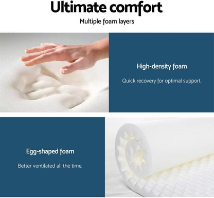 Giselle Bedding Queen Mattress Bed Mattresses Innerspring Foam 30Cm Thickness, with 7-Zone Pocket Spring System and Breathable Euro Top, 5Yrs Warranty, Medium Firm, White + Greywith Vacuum Packed