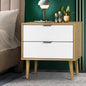 Bedside Tables 2 Drawers Side Tables Organiser Tall Nightstand Bedroom Furniture Storage Cabinet Wooden,White and Wood