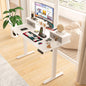 ADVWIN Electric Standing Desk with 2 Drawers, Adjustable Height Sit Stand up Desk with Storage Shelf, 120Cm Splice Board Walnut