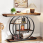 Rustic Console Table Hallway,105Cm Console Table, 4-Tier Entryway Console Table, Narrow Hall Table with Storage Shelves for Living Room, Foyer, Rustic Brown