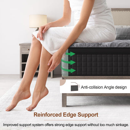 Duchess 34Cm Hybrid Mattress - Mattress Comfortable Memory Foam and Pocket Springs with Pressure Relief Breathable Design Reinforced Edge Support (Ultimate-34Cm, King)
