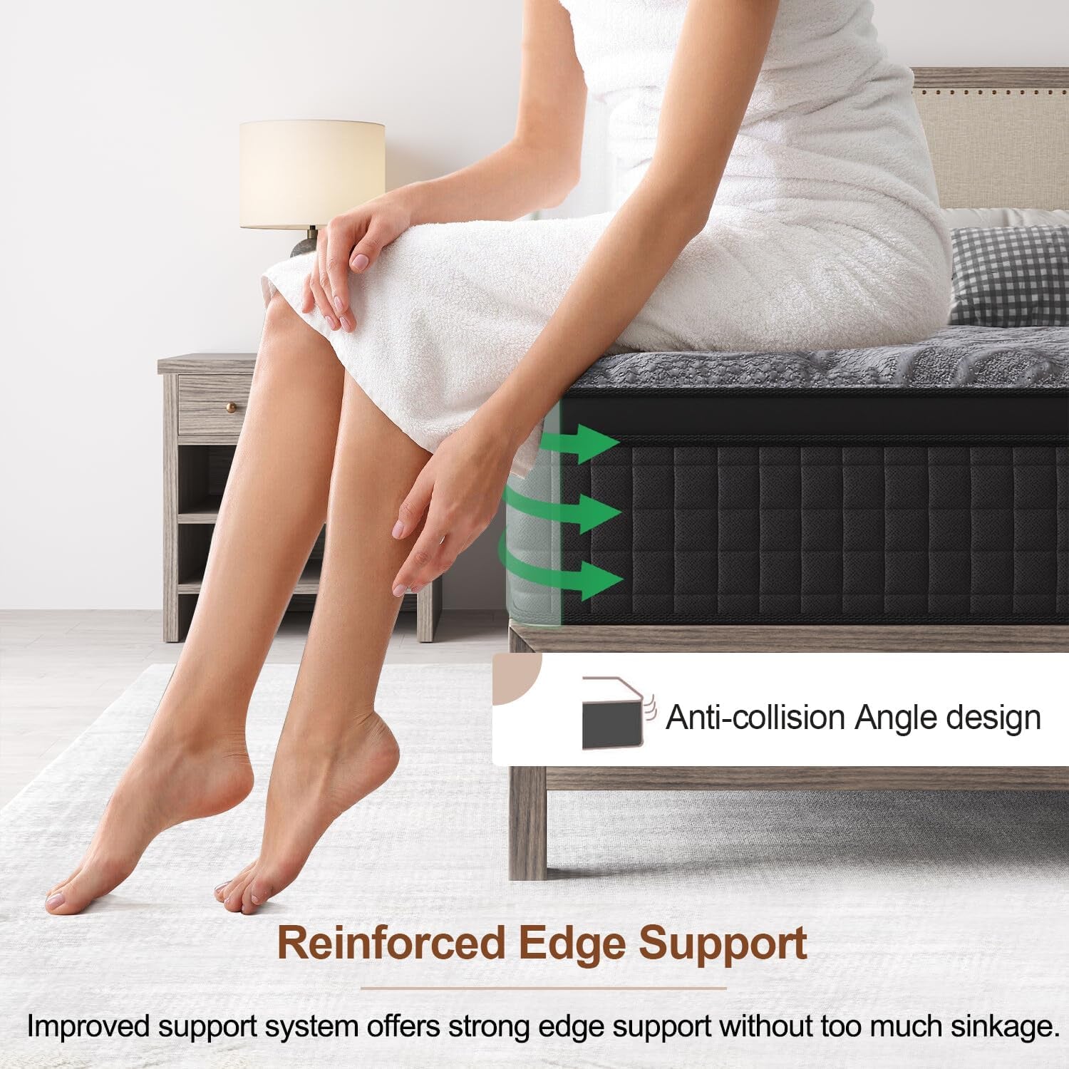 Duchess 34Cm Queen Hybrid Mattress - Mattress Comfortable Memory Foam and Pocket Springs with Pressure Relief Breathable Design Reinforced Edge Support