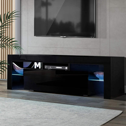 Artiss TV Unit Cabinet Entertainment Units, 189Cm Length Stand Table Cabinets Storage Shelf Organiser Cupboard Home Living Room Bedroom Furniture, 16 Colour Lights High Gloss White