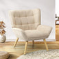 Oikiture Armchair Accent Lounge Chairs Stoolseating Soft Home Office Furniture Stools for Dining Living Room or Bedroom Fabric Upholstered, Blue