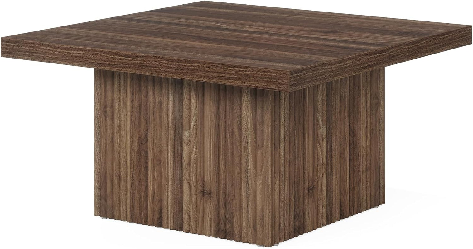 Square Coffee Table, 31.5-Inch Engineered Wood Coffee Table for Living Room, Vintage Brown Center Table, Large Mid-Century Modern Cocktail Table