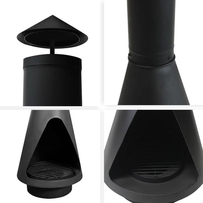 Chimney Fire Pit Patio Heater Outdoor Camping Portable Chiminea Brazier Fireplace 105Cm
