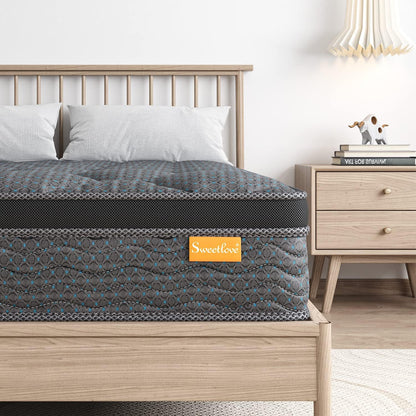 Sweetlove King Single Mattress | Innerspring Hybrid Mattress | High Density Foam Comfort Euro Top with 3D Air Mesh Pain Relief Mattress