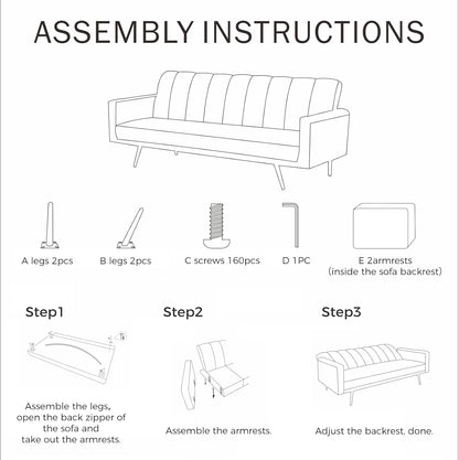 3 Seater Sofa Bed Convertible, Velvet Loveseat Sofa Couch, Recliner Sofa Lounge with 3 Adjustable Backrest Positions, Spare Bed for Guest, Load up to 220Kg (197Cm, Green)
