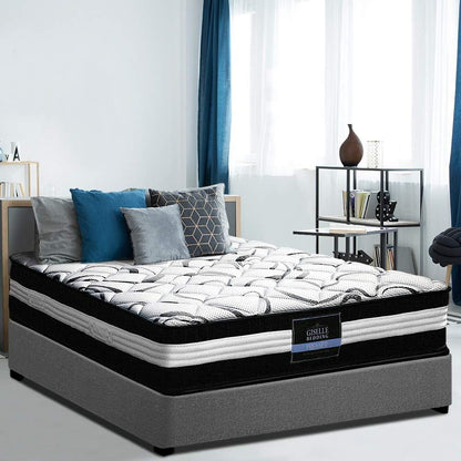 Giselle Bedding King Mattress Bed Foam Mattresses 30Cm Thickness, with 5-Zone Pocket Spring System and Breathable Euro Top, 5Yrs Warranty, Medium Firm, White with Vacuum Packed