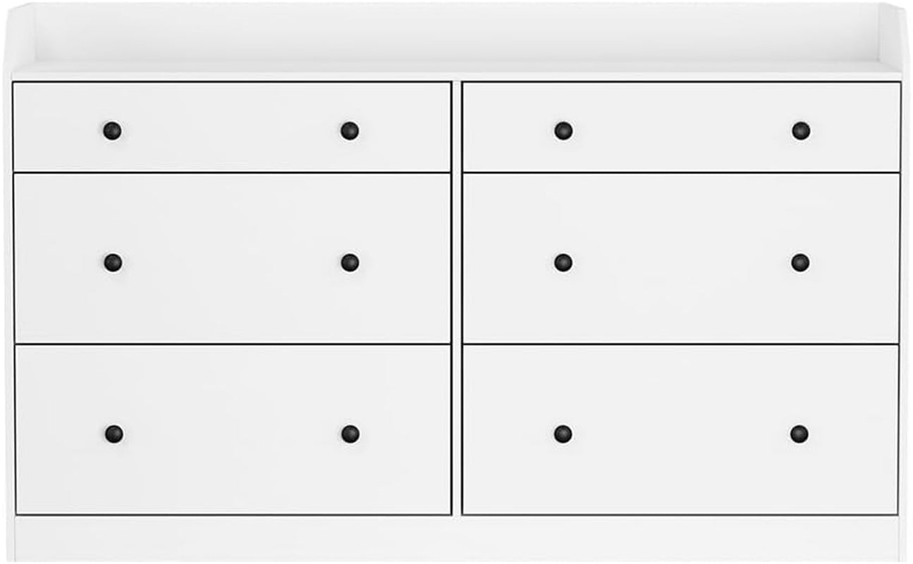 Chest of Drawers 6 Drawer Tallboy, White