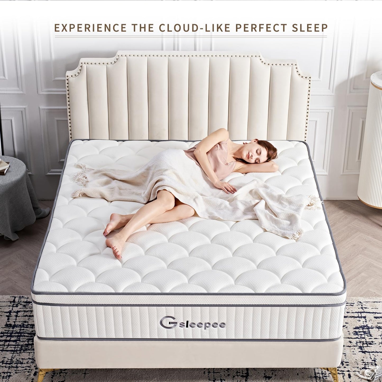Gsleepee Queen Mattress, 26Cm Thick Queen Size Mattress in a Box, Gel Memory Foam Hybrid Matress for Motion Isolation, Soft and Comfortable, Pressure Relief, Medium Firm Support