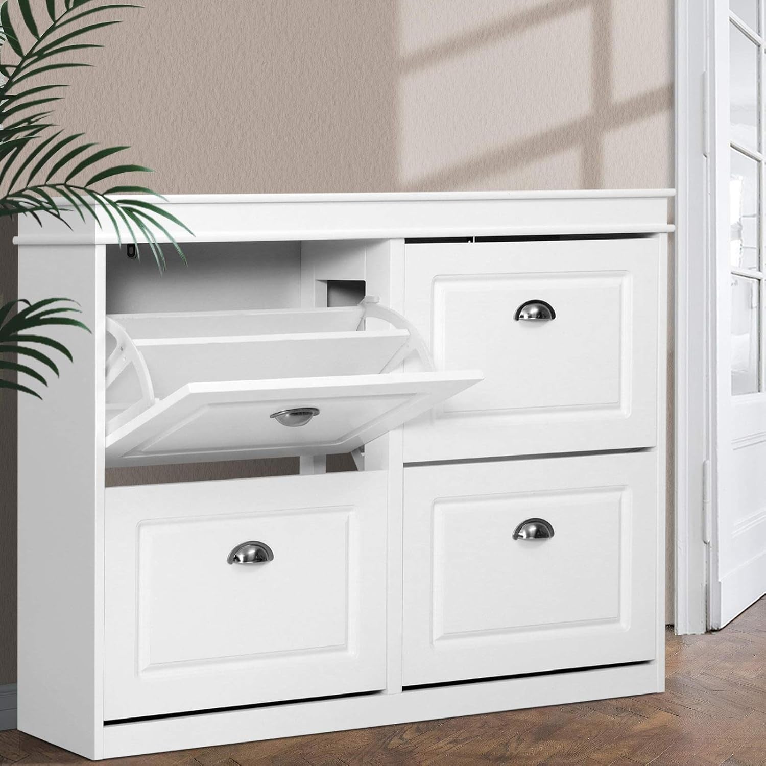 Artiss Shoe Cabinet Bench Storage Rack Organiser Drawer White Shelf Organizer Holder Display Closet Stand Furniture Cupboard Space Saver Room Compartment Case Hanger Shelving Wardrobe Caddy