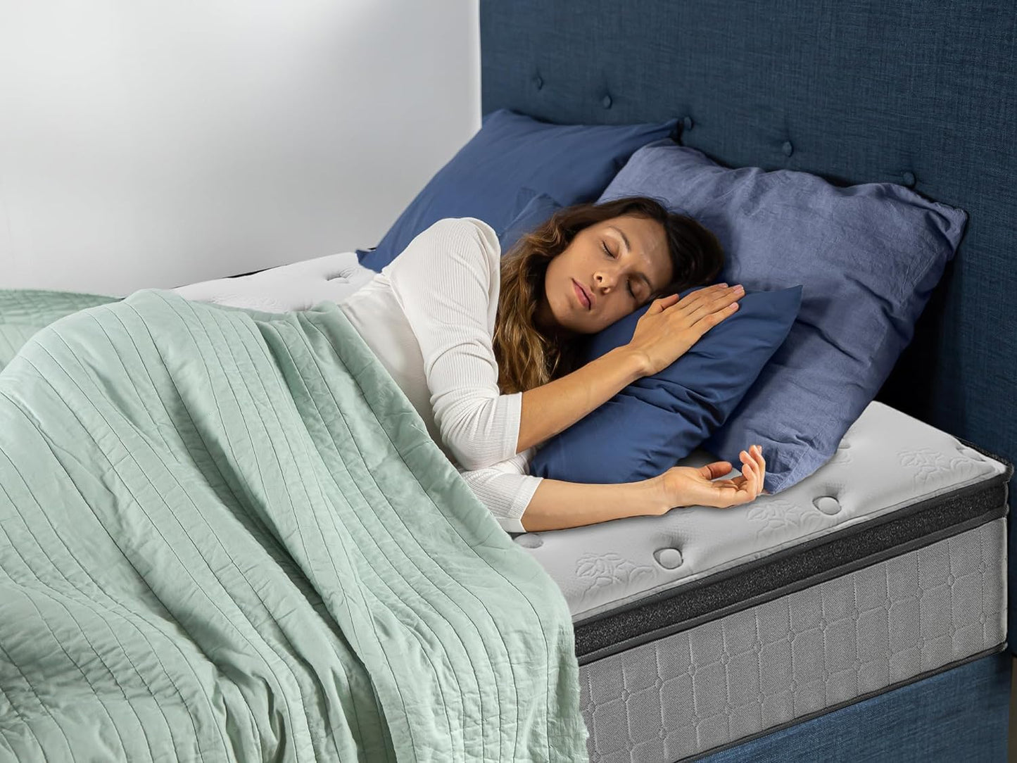 Zinus Support plus Queen Mattress, Icoil Pocket Springs Eurotop/Firm Plush Foam, 10Yrs Warranty, Medium Feel Bed
