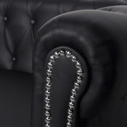 Artificial Leather Chesterfield Sofa with Studded Decorate and Arms, Wooden Frame 2-Seater Sofa Modern Thickly Padded Seat Furniture for Home Living Room Office 57.3" X 29.9" X 27.6"