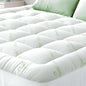 Bamboo Queen Mattress Topper - Thick Cooling Breathable Pillow Top Mattress Pad for Back Pain Relief - Deep Pocket Topper Fits 8-20 Inches Mattress (Bamboo, Queen 60X80 Inches)