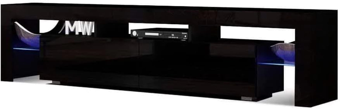 Artiss TV Unit Cabinet Entertainment Units, 189Cm Length Stand Table Cabinets Storage Shelf Organiser Cupboard Home Living Room Bedroom Furniture, 16 Colour Lights High Gloss White