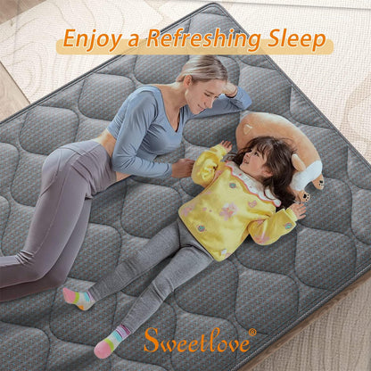 Sweetlove King Single Mattress | Innerspring Hybrid Mattress | High Density Foam Comfort Euro Top with 3D Air Mesh Pain Relief Mattress