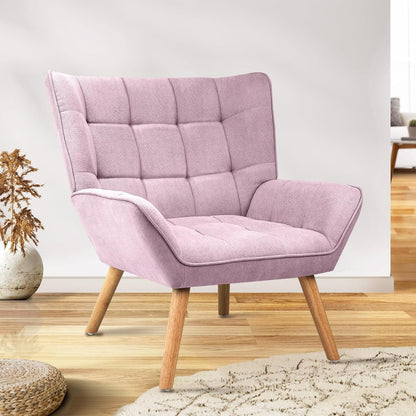 Oikiture Armchair Accent Lounge Chairs Stoolseating Soft Home Office Furniture Stools for Dining Living Room or Bedroom Fabric Upholstered, Blue