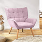 Oikiture Armchair Accent Lounge Chairs Stoolseating Soft Home Office Furniture Stools for Dining Living Room or Bedroom Fabric Upholstered, Blue