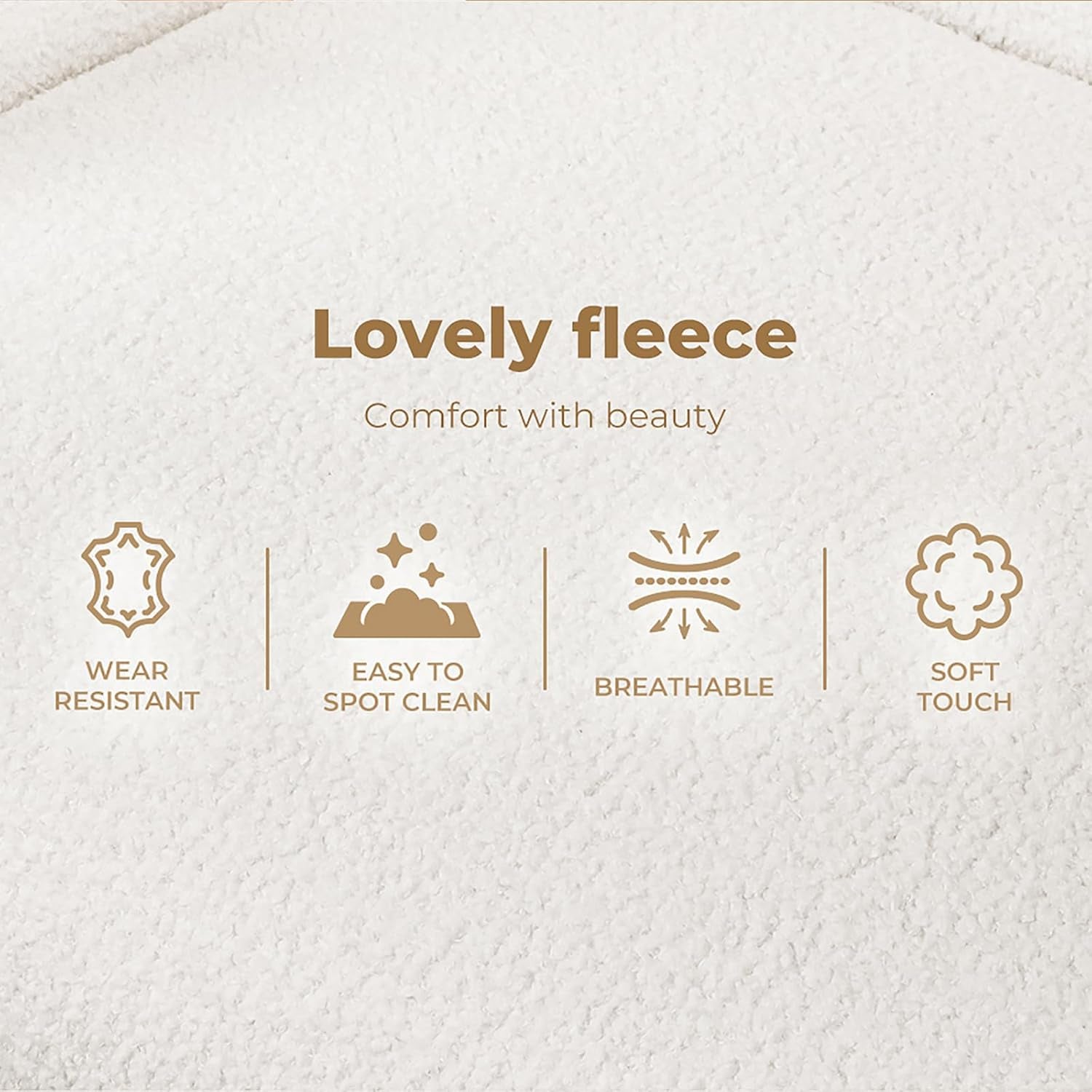 3 Seater Sofa, Soft Upholstered Boucle Sherpa Fabric Loveseat Sofa Couch, Comfy Recliner Sofa Lounge, Spare Bed for Guest Room, Living Room, Office, Studio, Load up to 250Kg (188Cm, White)