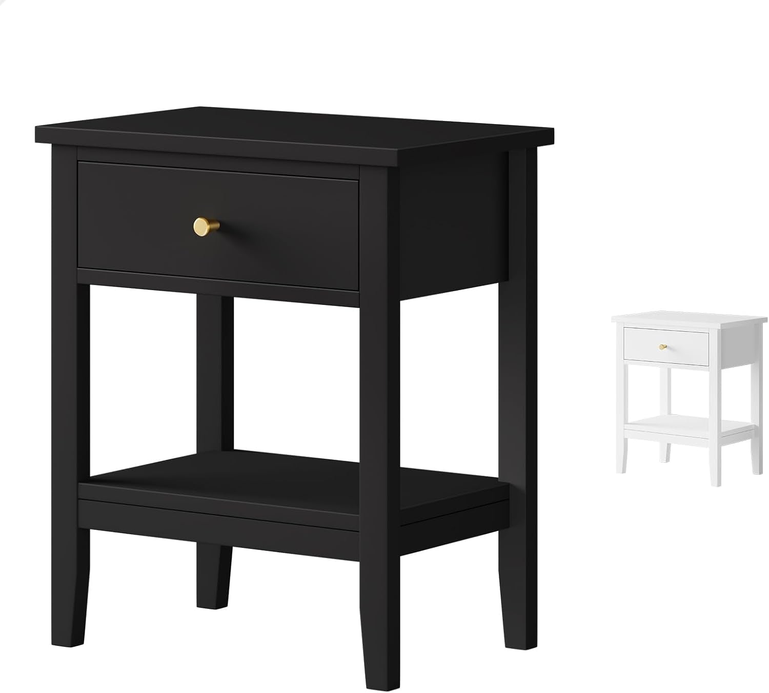 ALFORDSON Bedside Table with Drawer 50Cm X 35Cm X 60Cm, Modern Nightstand with Storage Drawer and Open Display Shelf Hamptons Style (White)