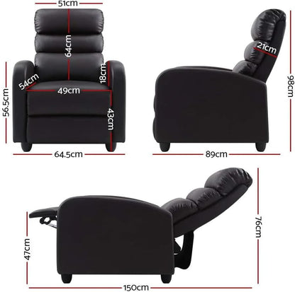 Artiss Recliner Chair Leather Lounge Sofa Armchair, Home Furniture Health Personal Care, Adjustable Backrest Footrest Electric Seat Office Brown