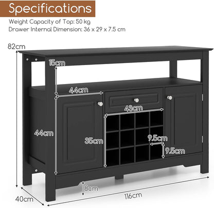 Buffet Sideboard, Cupboard W/ 2 Doors & Drawer