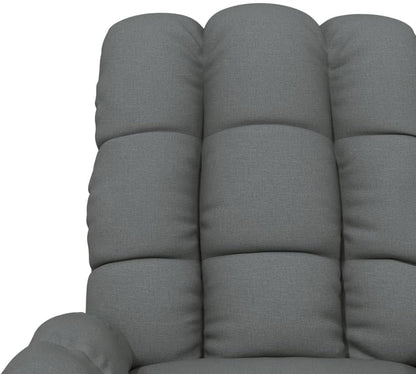 Vidaxl Reclining Massage Chair in Dark Grey Fabric with Manual Adjustments, Vibration Function and Solid Wood & Metal Frame