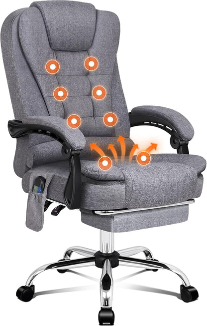 ALFORDSON Ergonomic Office Computer Chair with Footrest, High Back Executive Desk Chair Recliner for Home Office, PU Leather Video Gaming Chair, Earl Black