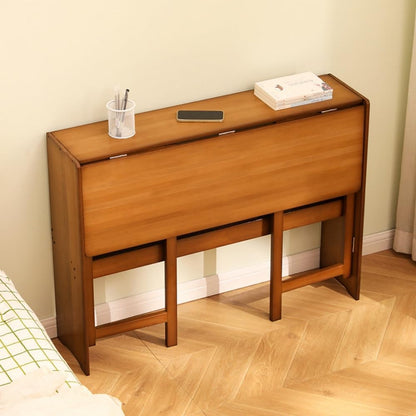 Pklblr ZTO Store Folding Desk Simple Laptop Table for Home Office, Study save Space (Tawny, Large)