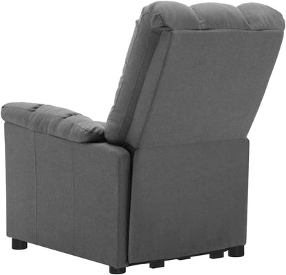 Vidaxl Fabric Massaging Recliner Chair - Light Grey, Flexible Manual Reclining with Electric Stand up Lift Function