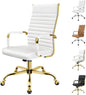 ALFORDSON Office Chair with Height Adjustable SGS Listed Gas Lift, PU Leather Home Ergonomic Desk Chair with Removable Armrest Cover, Padded Computer Chair for Gaming, Max 150Kg(Mid Back Esmae Brown)