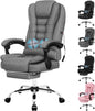 ALFORDSON Executive Office Chair High Back Massage with Footrest, Ergonomic Computer Chair Home Desk Chair, Video Game Recliner Gaming Chairs, 180Kg Capacity (Fabric Black)