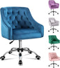 ALFORDSON Velvet Office Chair Swivel Fabric Armchair Computer Desk Chair Modern Home Office Chair Height Adjustable Mid-Back Task Chair for Kids Adult Study Work, Living Room, Bedroom (Orla Purple)