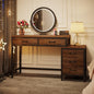 Vanity Desk with 5 Drawers, Makeup Vanity Table Dressing Table with Side 3-Drawer Chest, Make up Vanities for Women, Girls (Without Mirror)