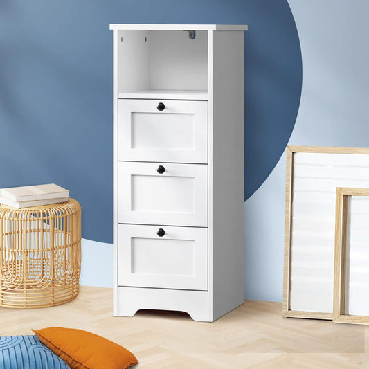 Oikiture Sideboard Bathroom Cabinet with 3 Drawers