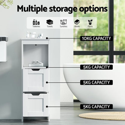 Bathroom Storage Cabinet Floor Toilet Drawer Bedroom Organizer Standing