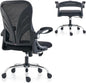 HOLLUDLE Ergonomic Office Chair with Foldable Backrest, Computer Desk Chair with Flip-Up Armrests, Mesh Lumbar Support and 2D Headrest Big and Tall Office Chair, White