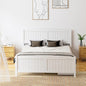 OIKITURE Queen Size Wooden Bed Frame Hampton-Style, Pinewood Bed Frame Platform with Bed Head and High Bed Leg - Compatible with Australian-Sized Mattresses, 211X161X94Cm ﻿