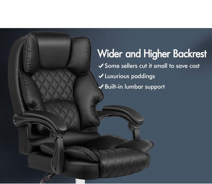 ALFORDSON Ergonomic Office Chair with Massage, 150° Recline and 360° Swivel, Gaming Executive Computer Racer Chair Adjustable Height,Pu Leather Home Office Chair with High Backest Support (Black)