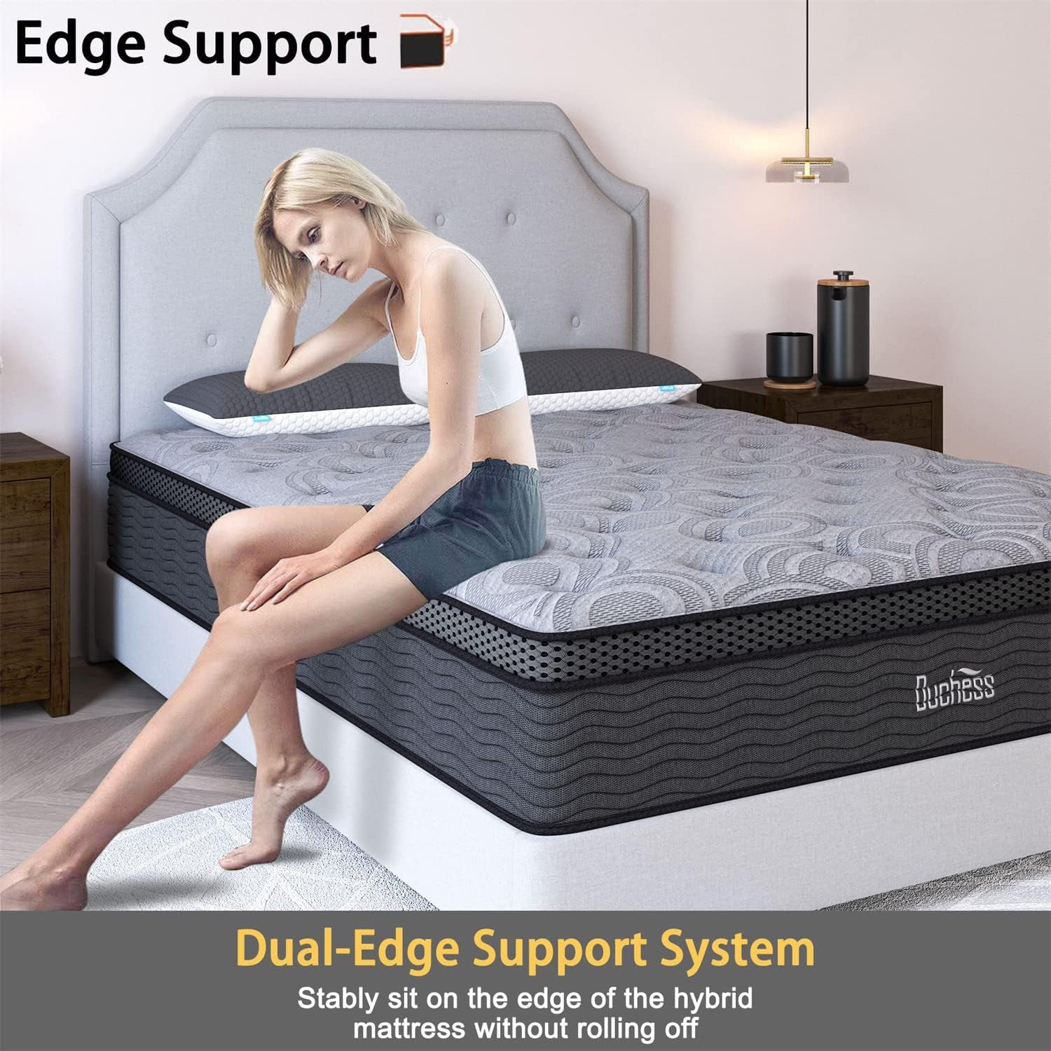 Duchess Queen Hybrid Mattress Eurotop 26CM Mattress Pocket Springs with Gel Memory Foam Mattress High Density Foam Layer Medium Firm