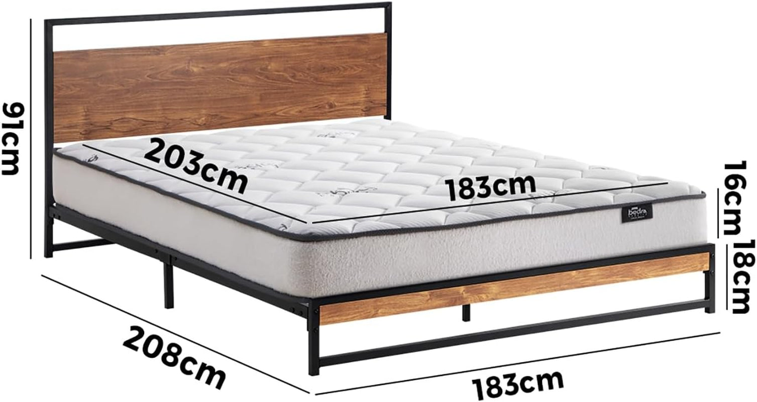 King Size Bed Frame with Mattress Set Metal Bed Base King Bed Mattress