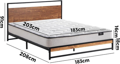 King Size Bed Frame with Mattress Set Metal Bed Base King Bed Mattress