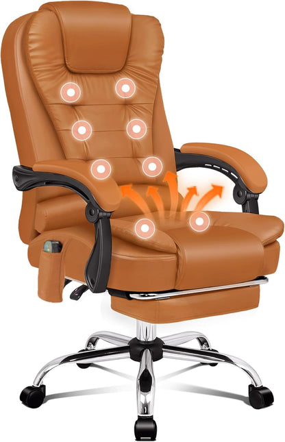ALFORDSON Ergonomic Office Computer Chair with Footrest, High Back Executive Desk Chair Recliner for Home Office, PU Leather Video Gaming Chair, Earl Black
