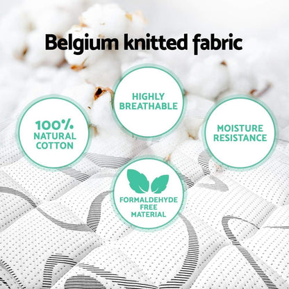 Giselle Bedding King Mattress Bed Foam Mattresses 30Cm Thickness, with 5-Zone Pocket Spring System and Breathable Euro Top, 5Yrs Warranty, Medium Firm, White with Vacuum Packed