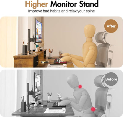 ADVWIN Electric Standing Desk with 2 Drawers, Adjustable Height Sit Stand up Desk with Storage Shelf, 120Cm Splice Board Walnut