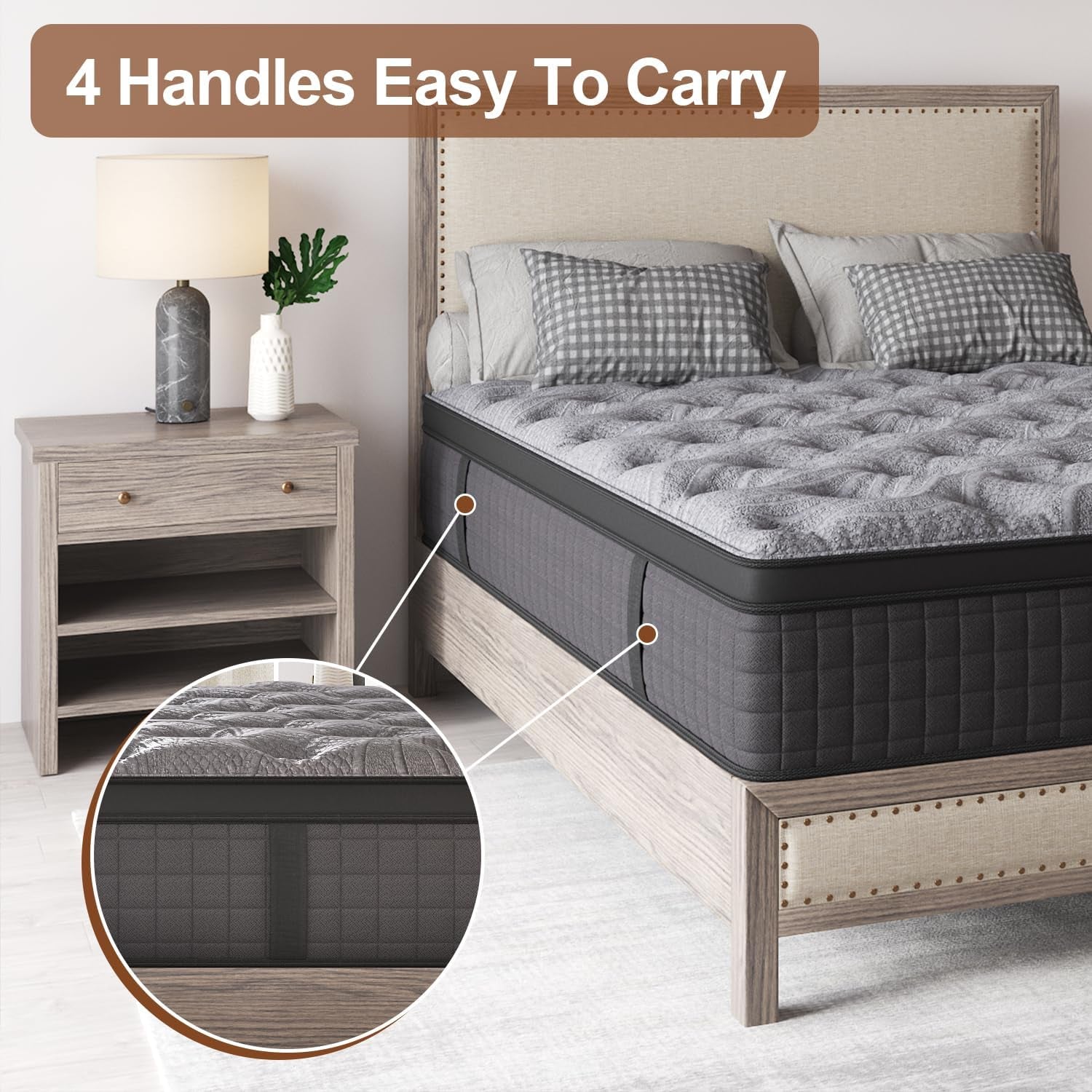 Duchess 34Cm Hybrid Mattress - Mattress Comfortable Memory Foam and Pocket Springs with Pressure Relief Breathable Design Reinforced Edge Support (Ultimate-34Cm, King)